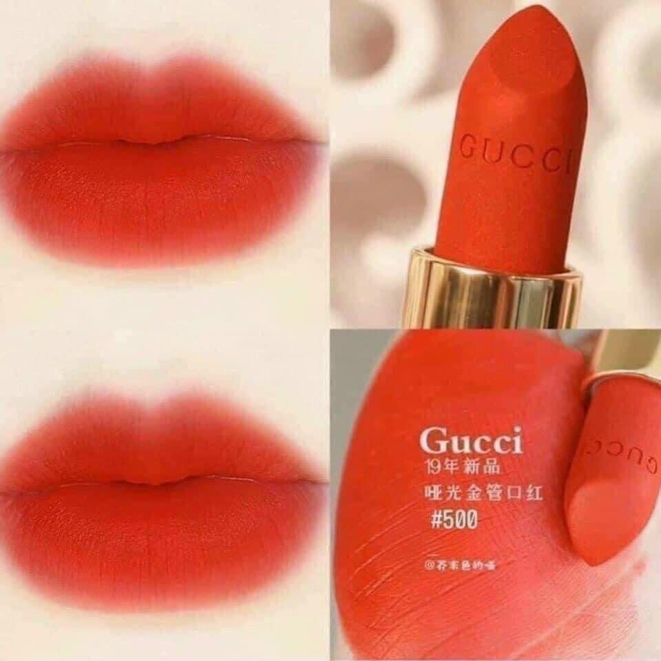 Son Thỏi Gucci Rouge À Lèvres Mat Matte Lipstick #500 Odalie Red – Màu Đỏ Cam được thiết kế hiện đại